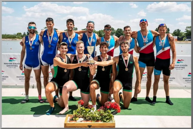 2023 Országos Bajnokság Szeged négypárban aranyérem az egység másik két tagja Danó Dániel és Szász Gergely (Fotó: Szlovák Bence)