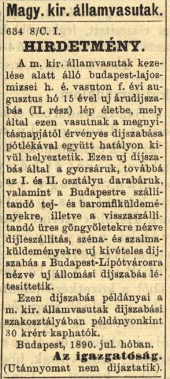 Pesti Naplo 1890 augusztus 6.