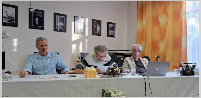 Pilinszky-est a táborfalvi könyvtárban, Nagy Károly, Sárosi Attila, Miskolci István (Fotó: Borsi Mária)