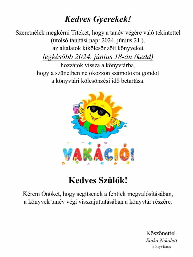 Kölcsönzött könyvek leadása