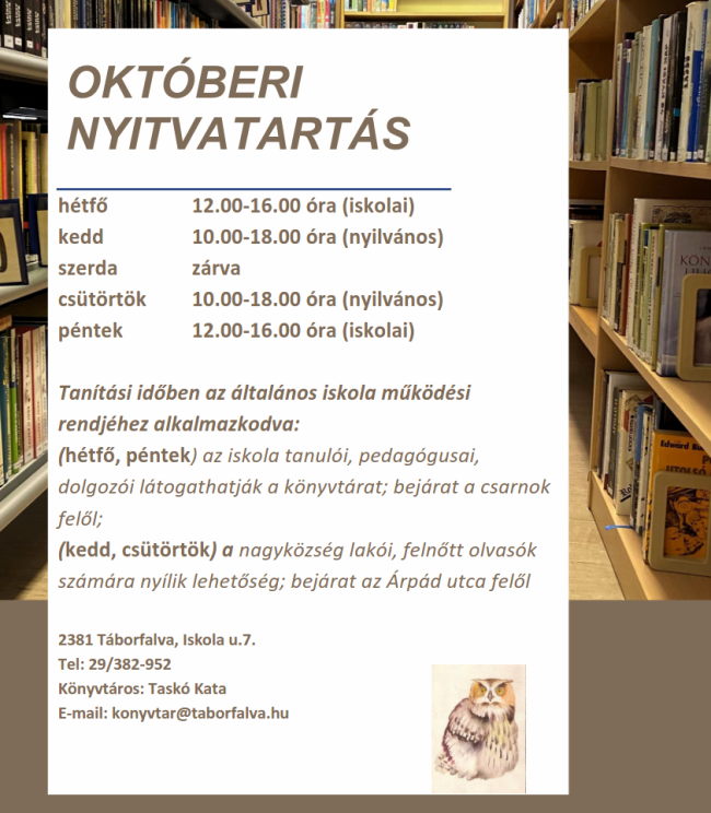 Októberi nyitva tartás