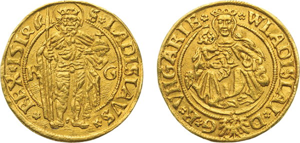 Mária-ábrázolás II. Ulászló (1490-1516) aranyforintján
