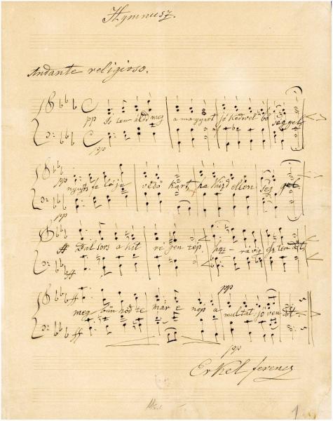 Erkel Ferenc, a Hymnus kottája