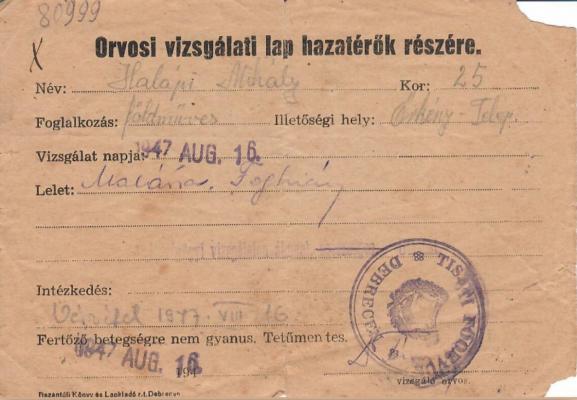 Halápi Mihály visszaemlékezése Táborfalváról, a Teleprõl...