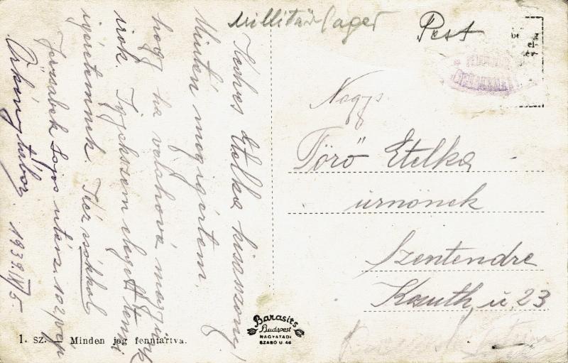 Képeslap, 1938. IX 5. (hátoldal)