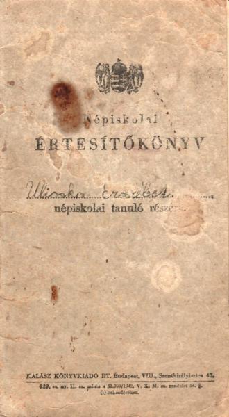 Ulicska Erzsébet 5-7. osztály népiskolai értesítõ